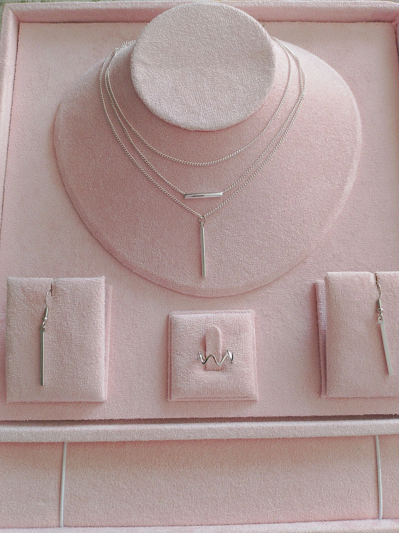 Parure collier triple argenté  – photo 3